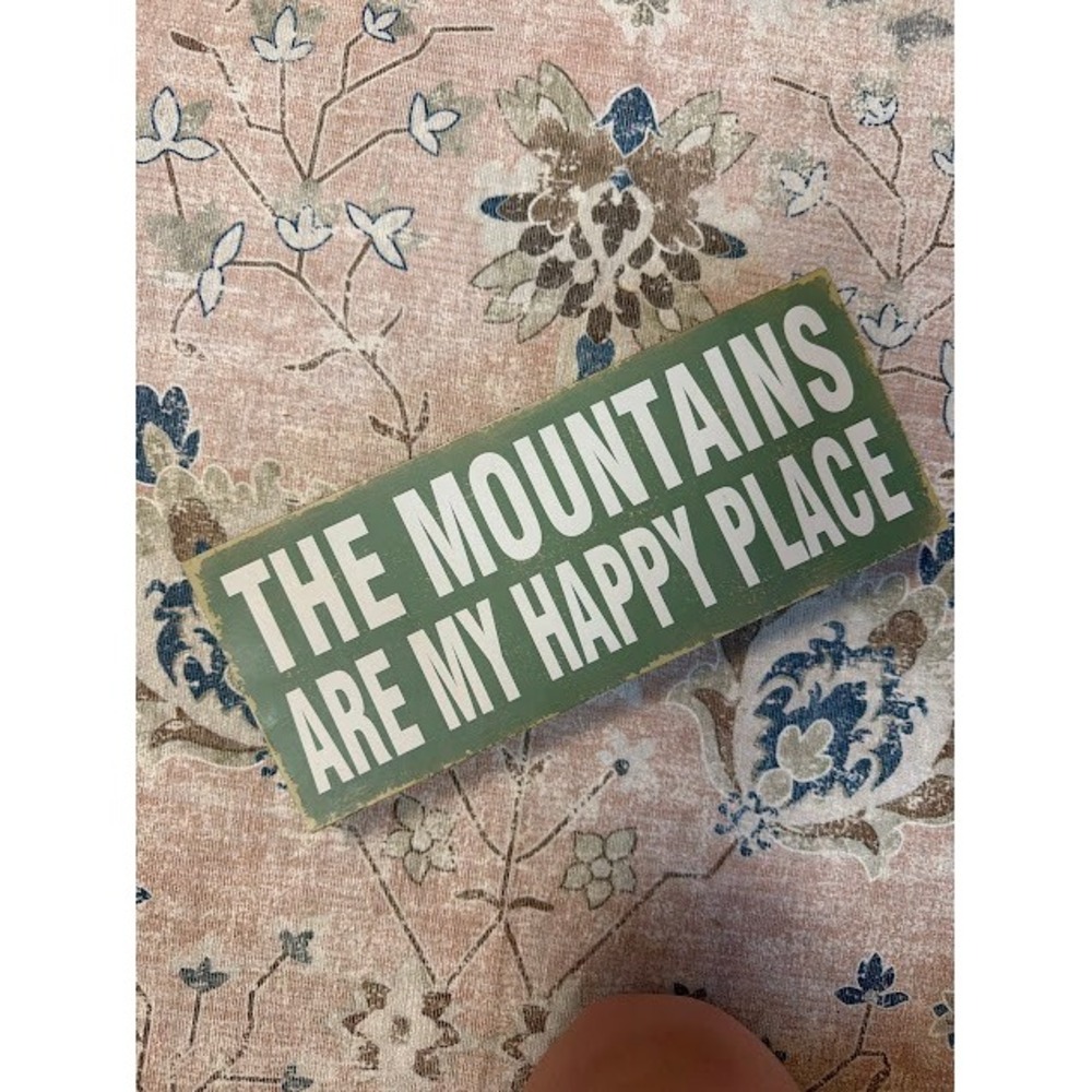 Cabin Core Lodge Rustic Wood Sign OS Green Mountains Are My Happy Place